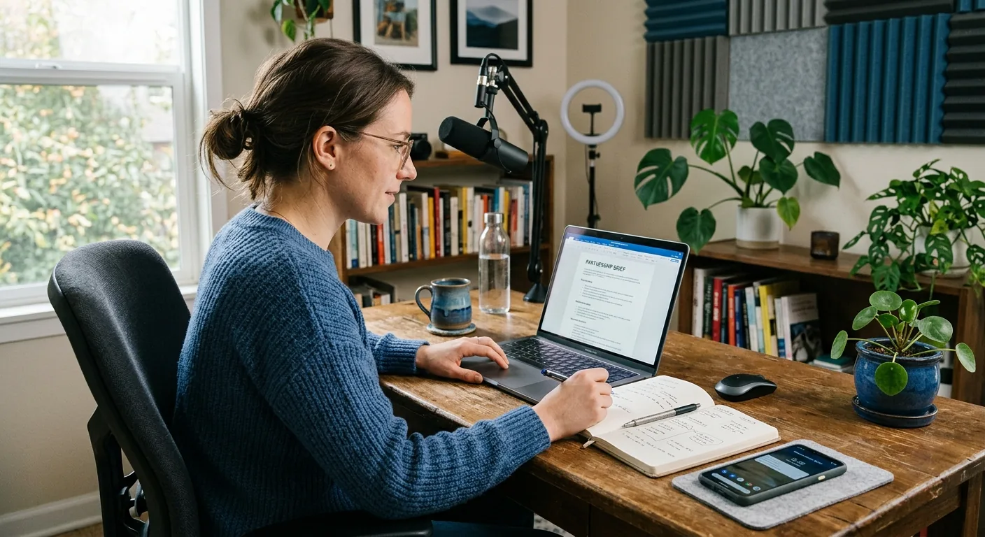 Creator working through brand collaboration opportunities