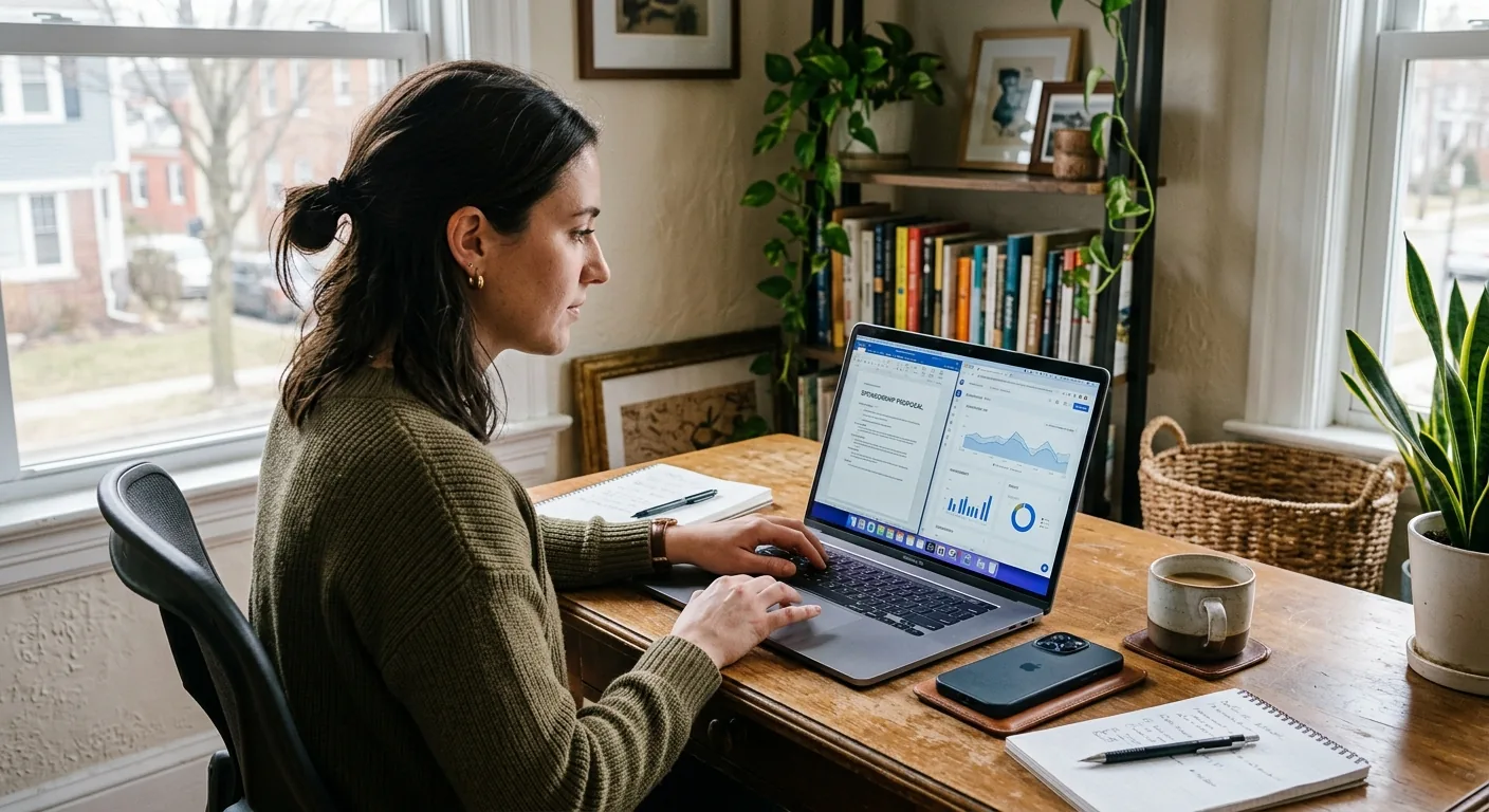 Creator working through brand collaboration opportunities
