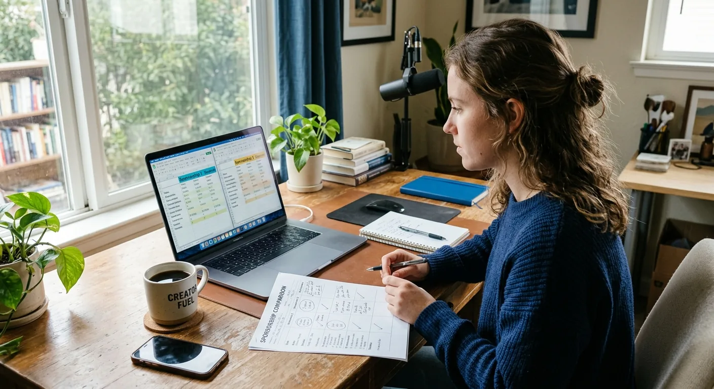 Creator working through brand collaboration opportunities
