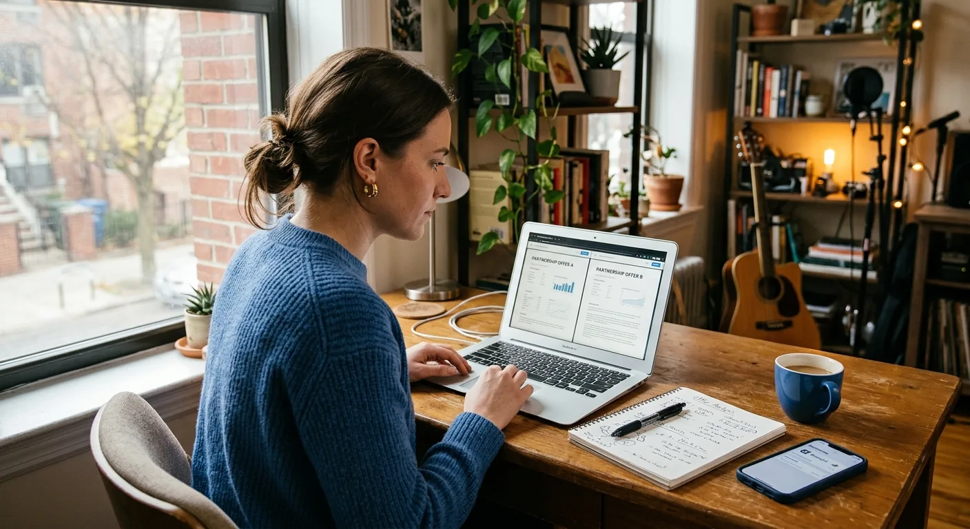 Creator working through creator brand deals