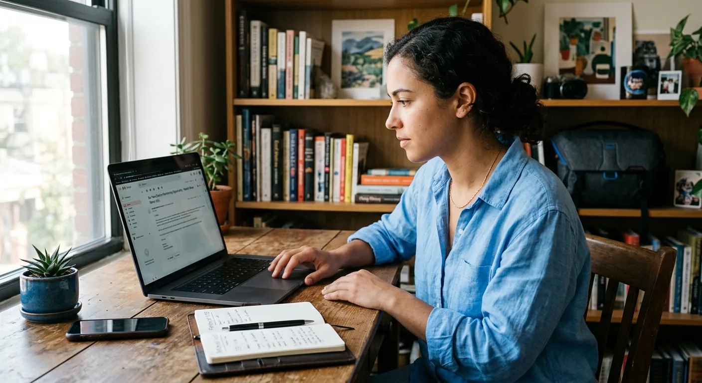 Creator working through influencer brand outreach