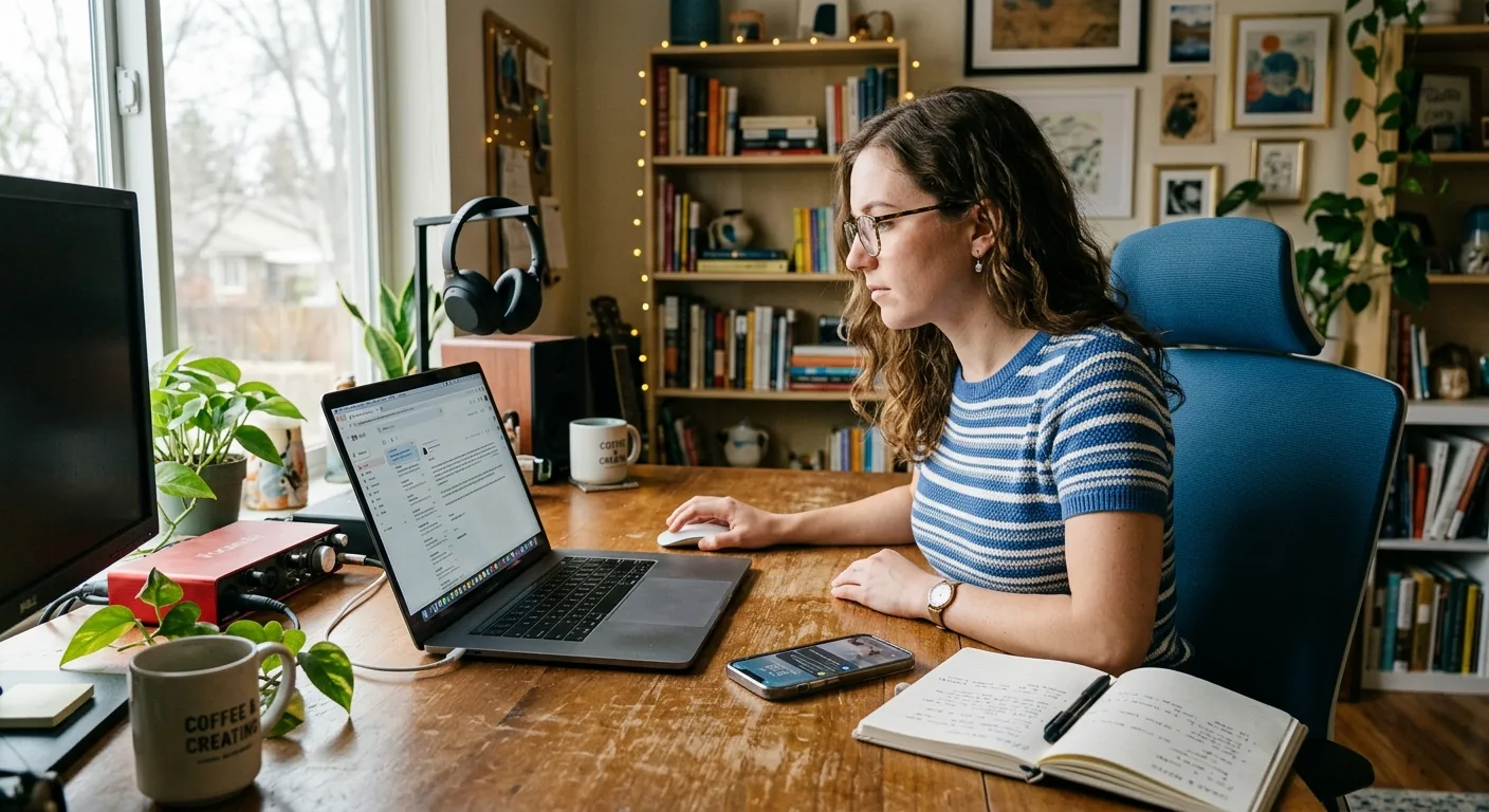 Creator working through influencer brand outreach