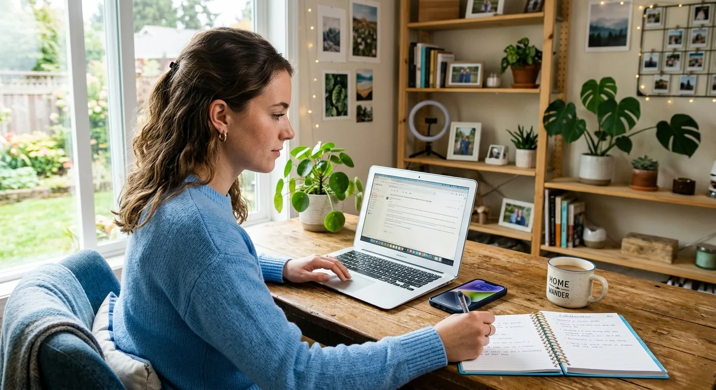 Creator working through influencer brand outreach