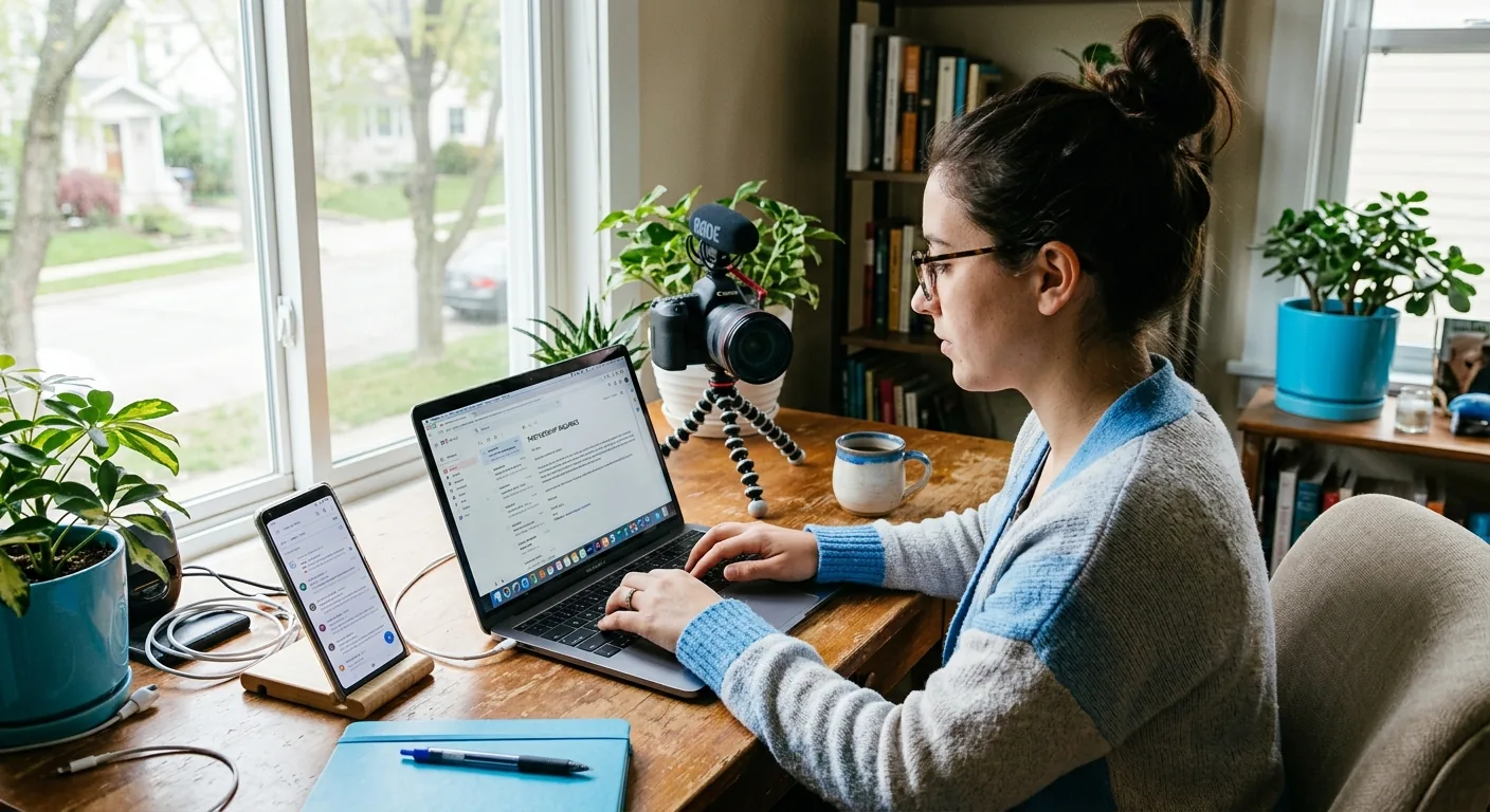 Creator working through influencer brand outreach