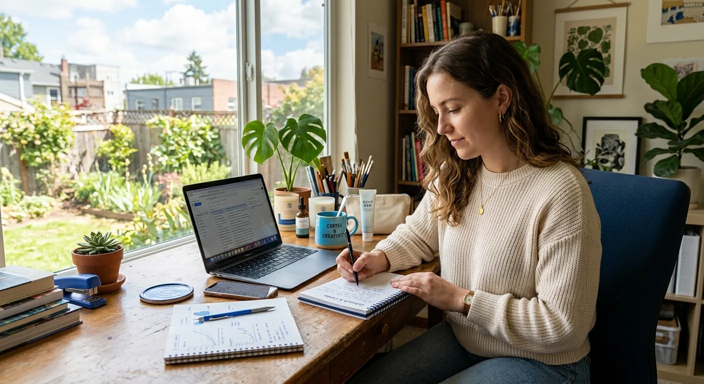 Creator working through influencer brand outreach