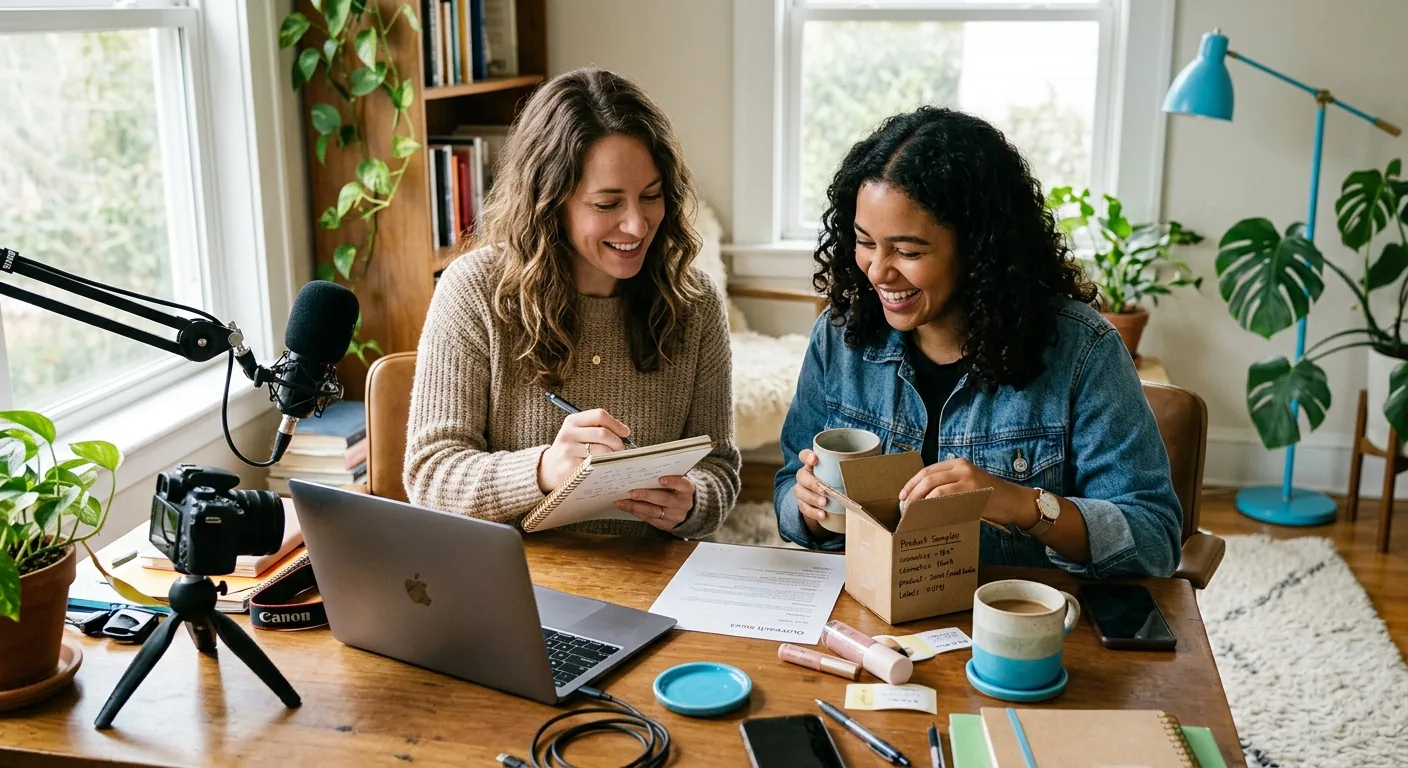 Creator working through influencer brand outreach