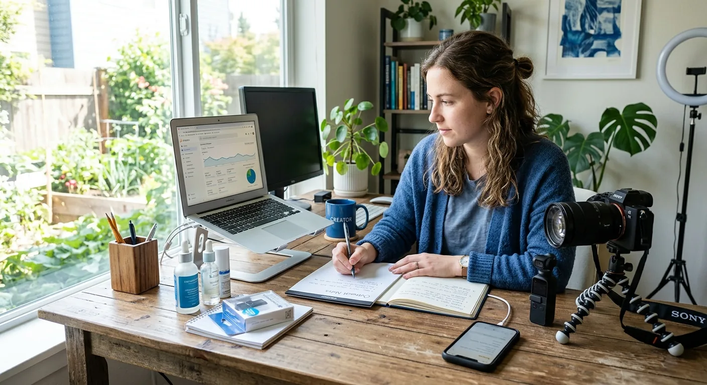 Creator working through influencer brand outreach