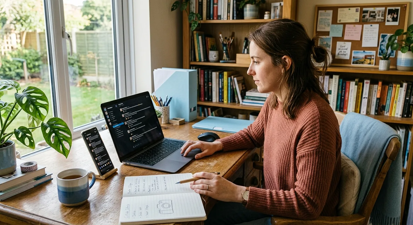 Creator working through brand collaboration opportunities