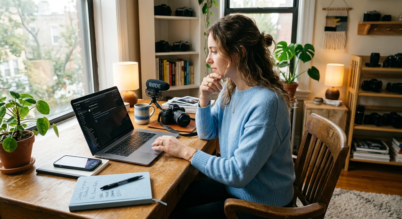 Creator working through creator brand deals