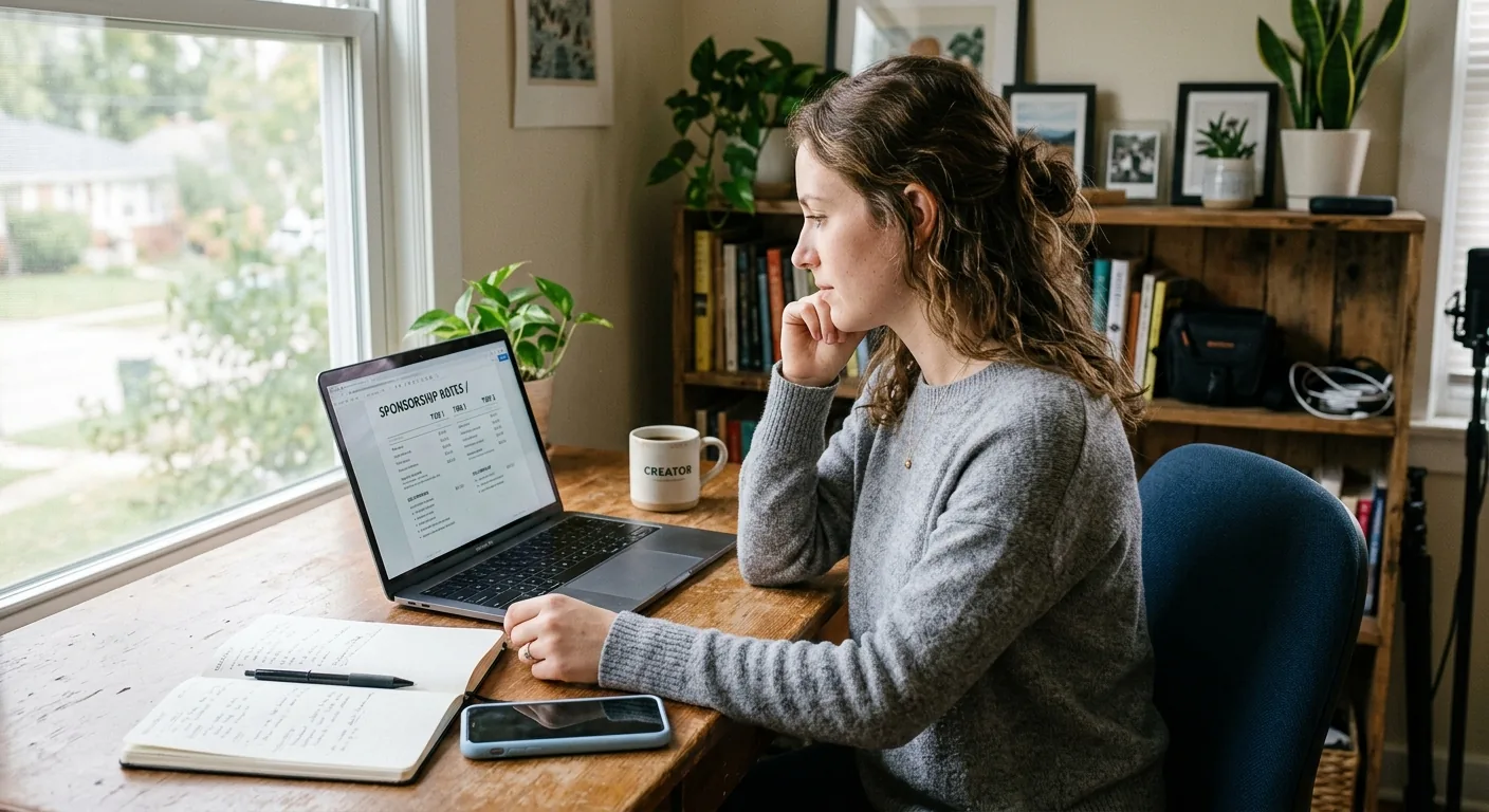Creator working through creator sponsorship rates