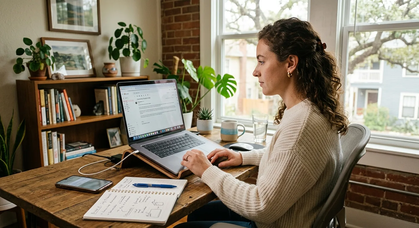 Creator working through influencer brand outreach
