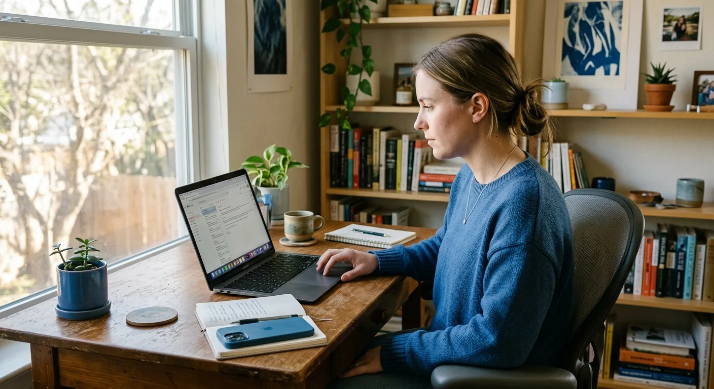 Creator working through influencer brand outreach
