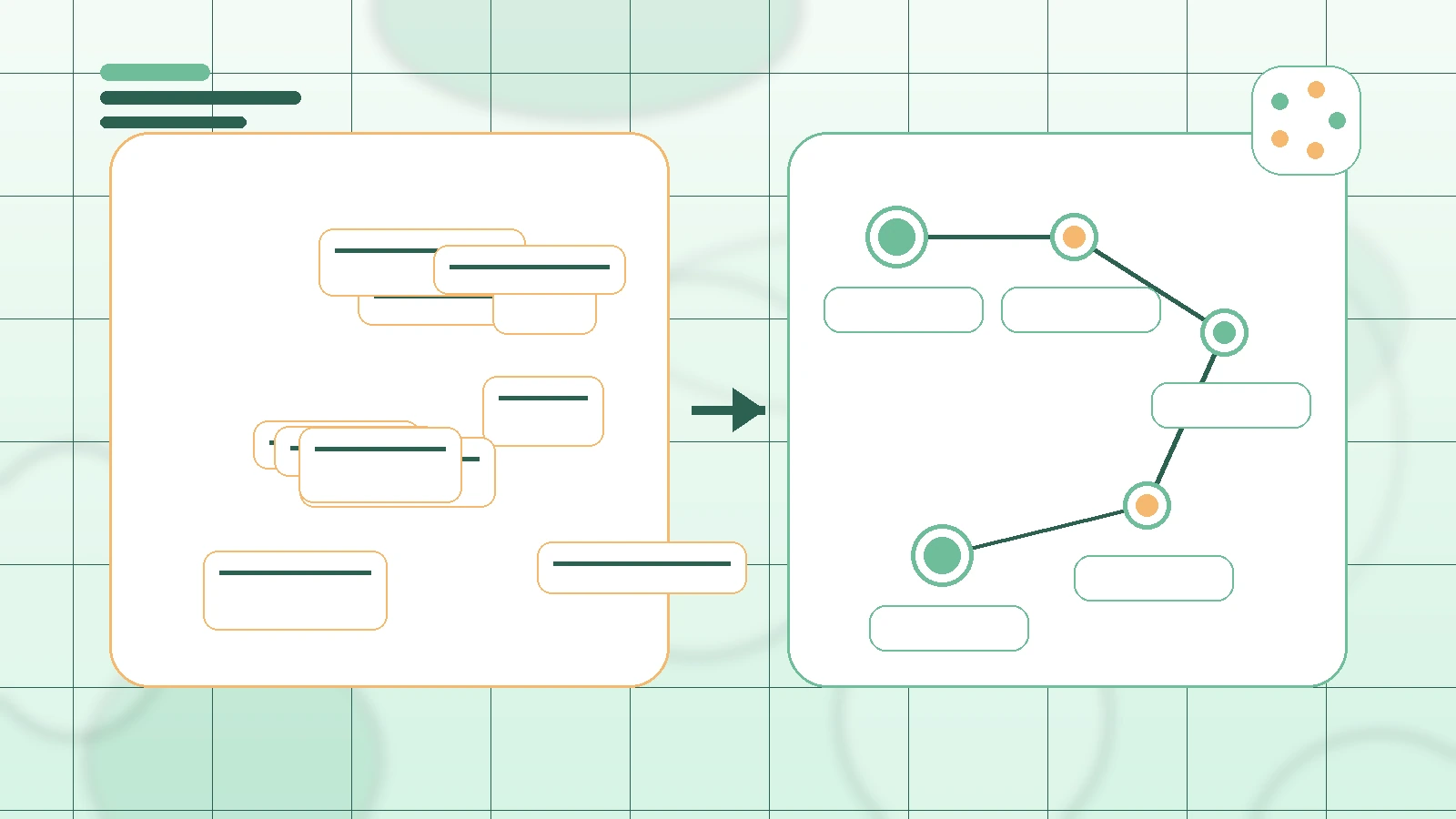 Abstract SaaS illustration for Marketplace vs Workflow Assistant FAQ, showing a creator workflow with AI-assisted brand deal management
