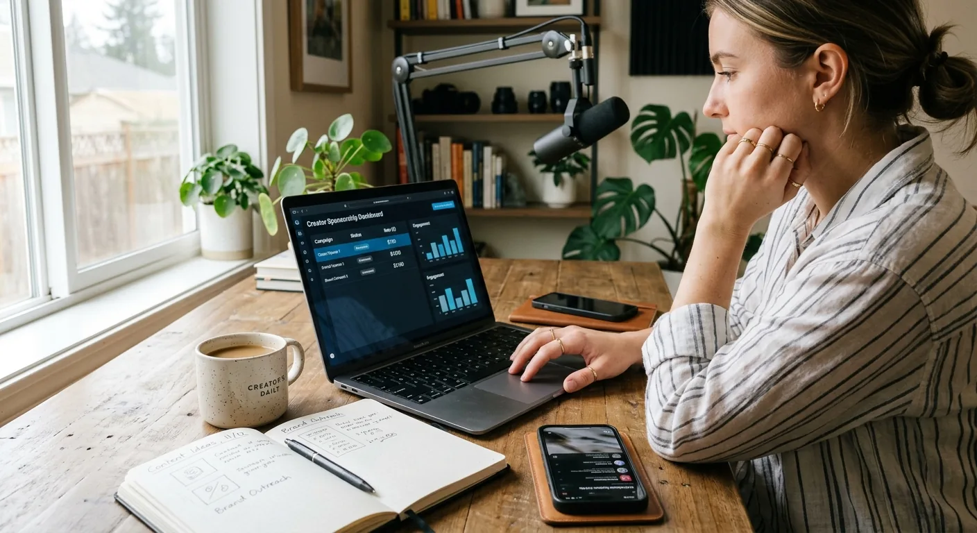 Creator working through creator sponsorship rates