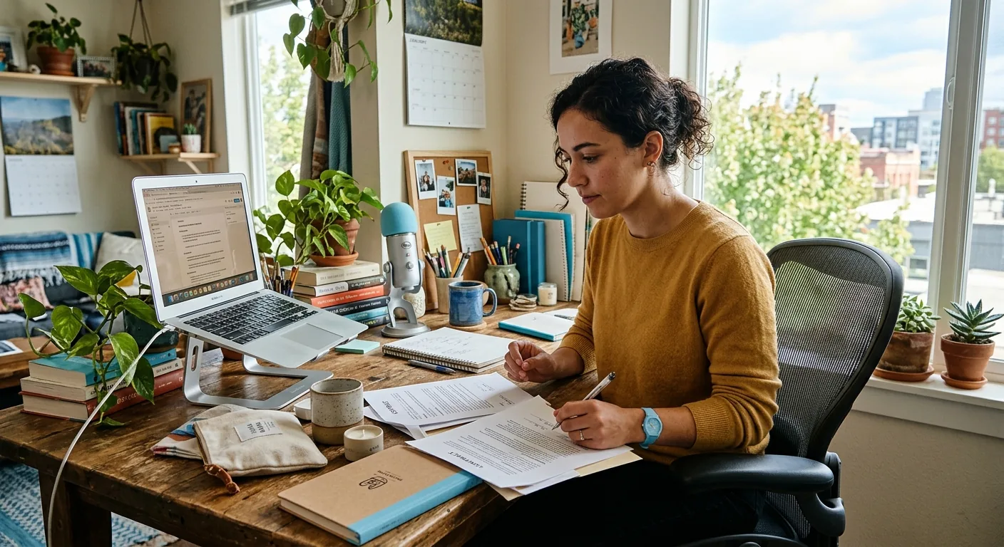 Creator working through brand collaboration opportunities