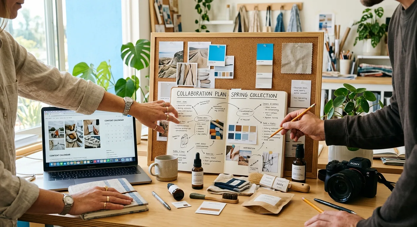 Creator working through brand collaboration opportunities
