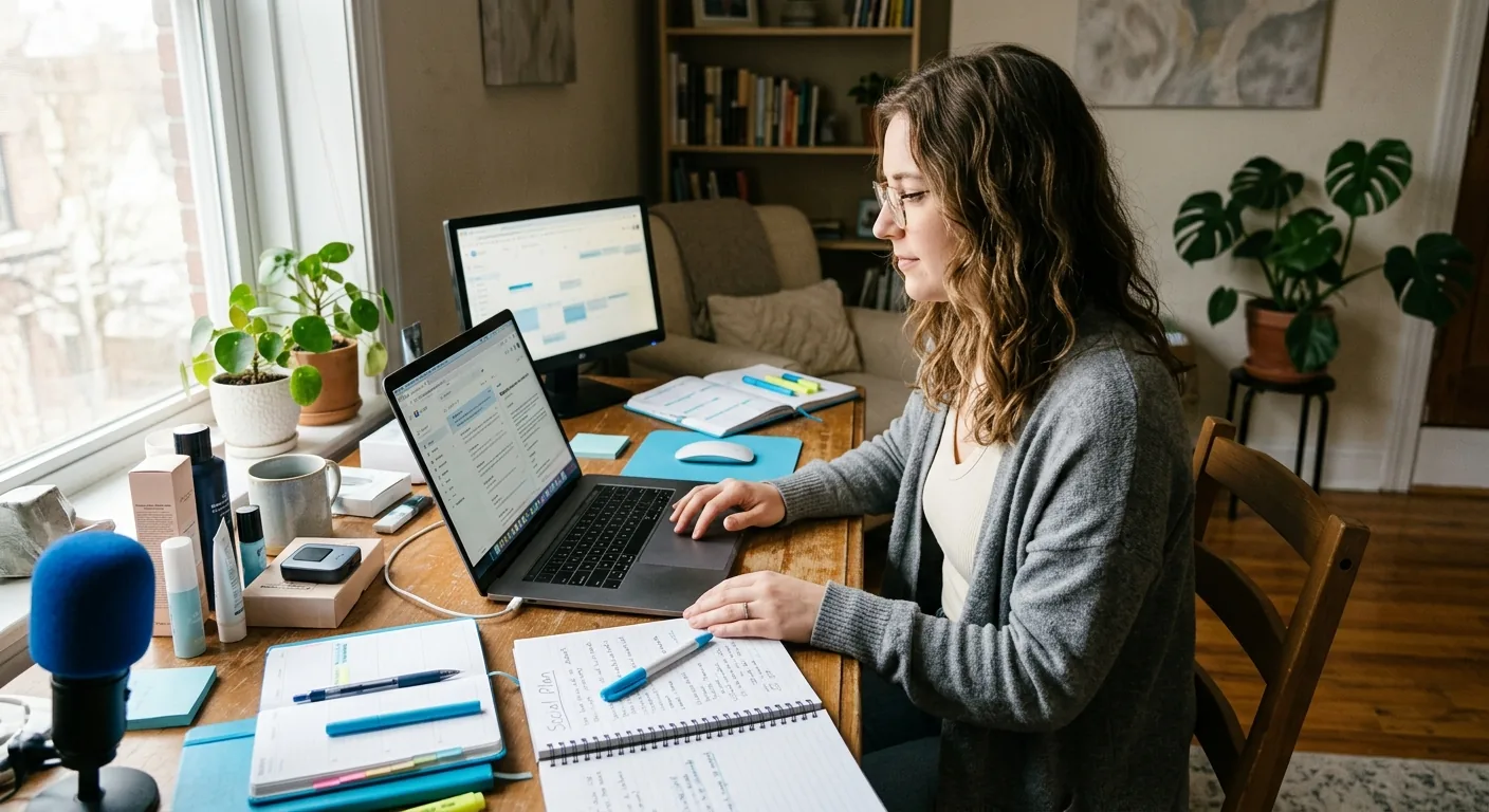 Creator working through influencer brand outreach