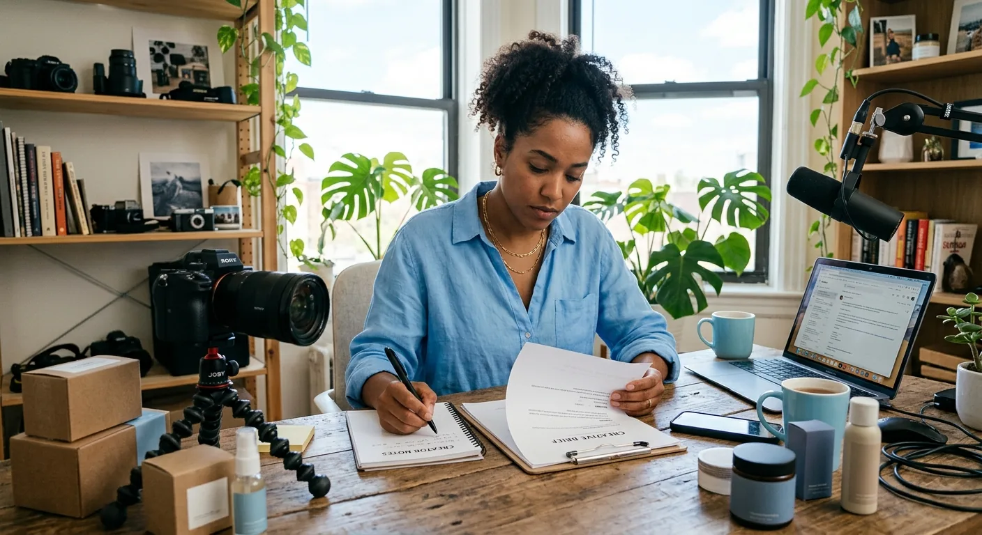 Creator working through creator brand deals