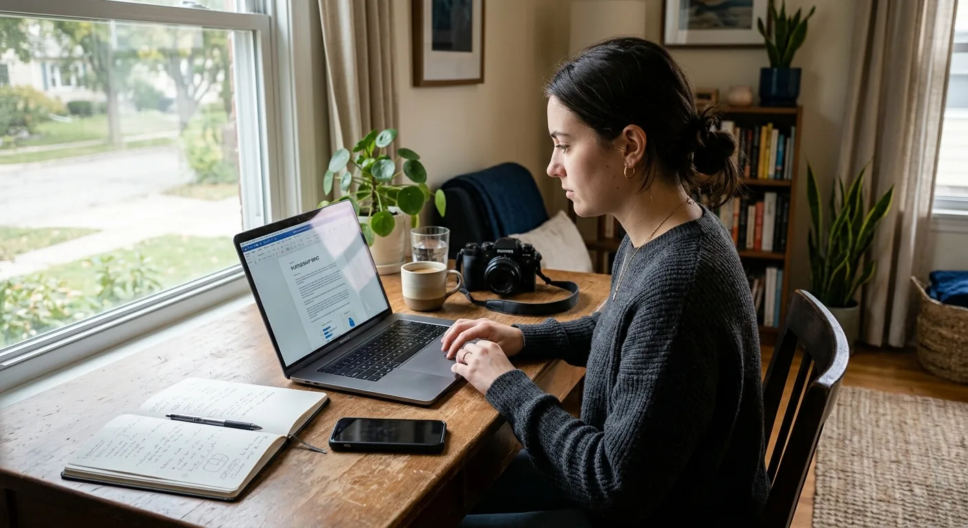 Creator working through brand collaboration opportunities