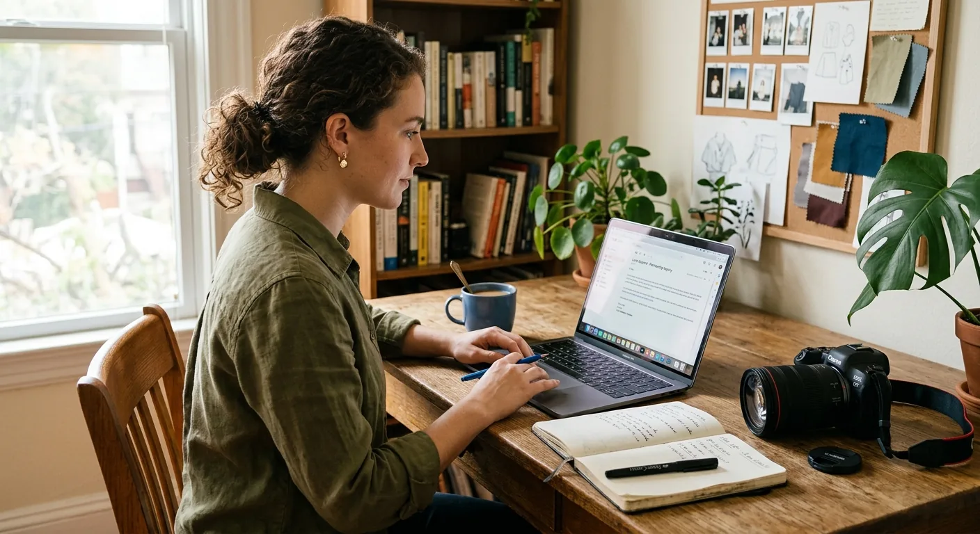 Creator working through brand collaboration opportunities