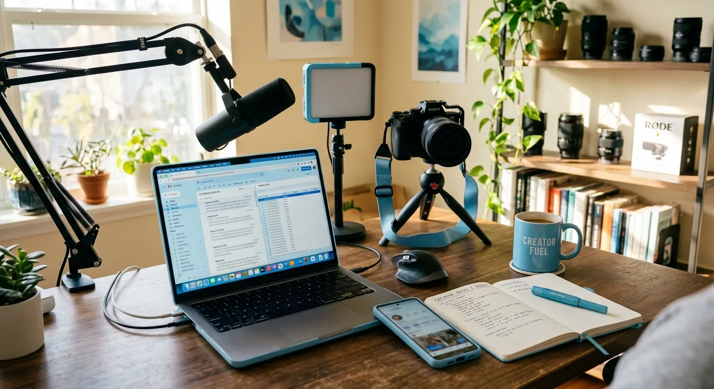 Creator working through influencer brand outreach