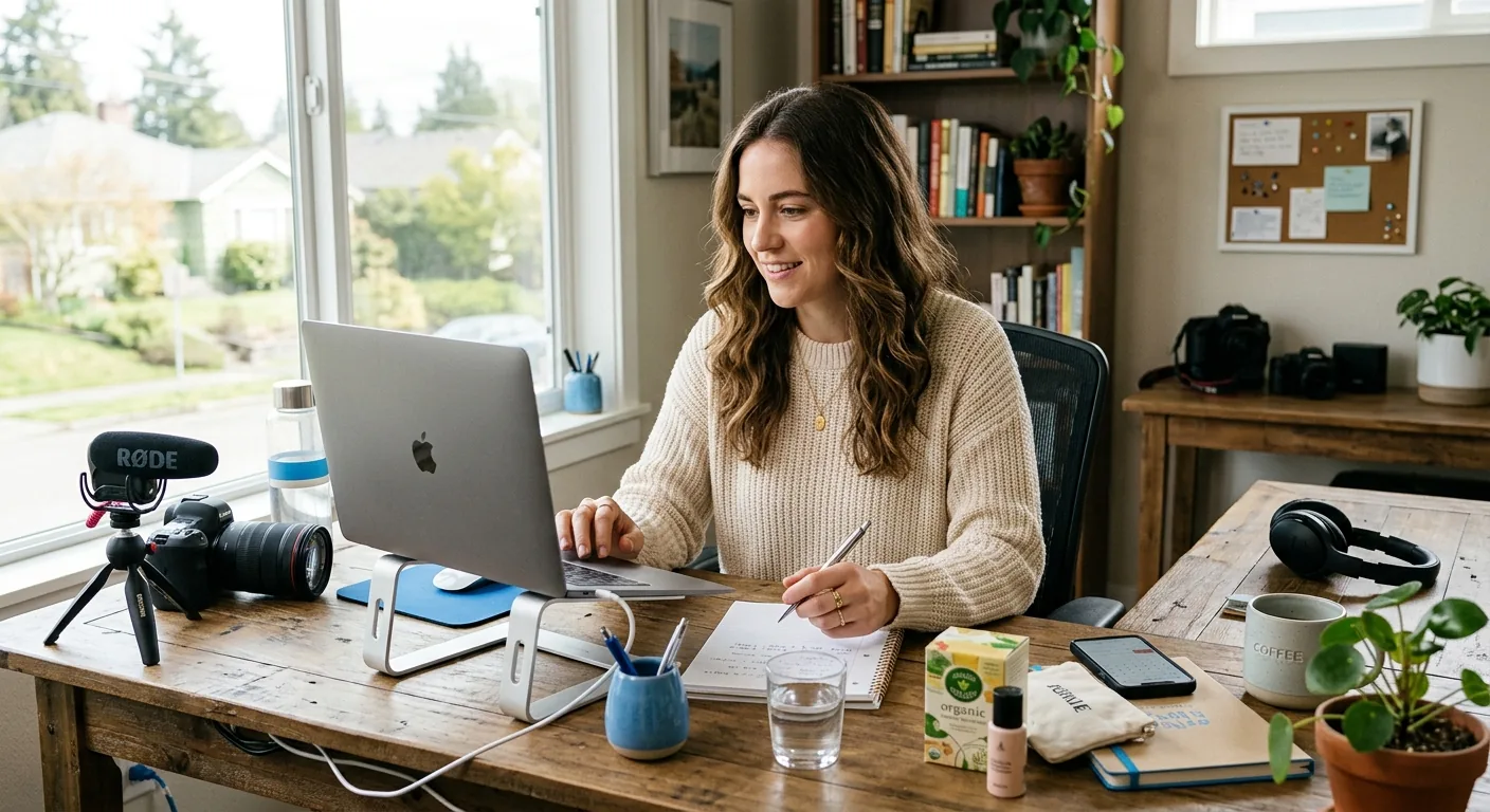 Creator working through influencer brand outreach