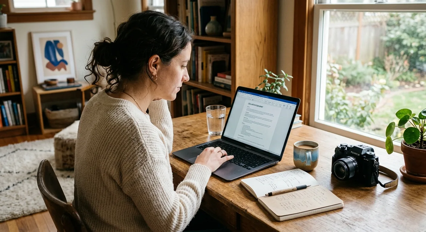 Creator working through brand collaboration opportunities