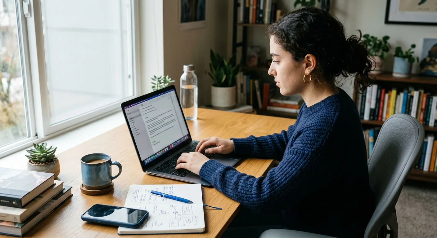 Creator working through influencer brand outreach