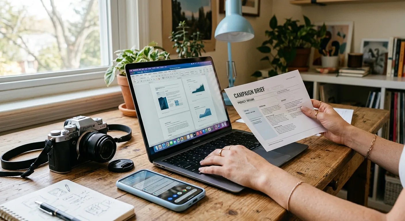 Creator working through creator brand deals