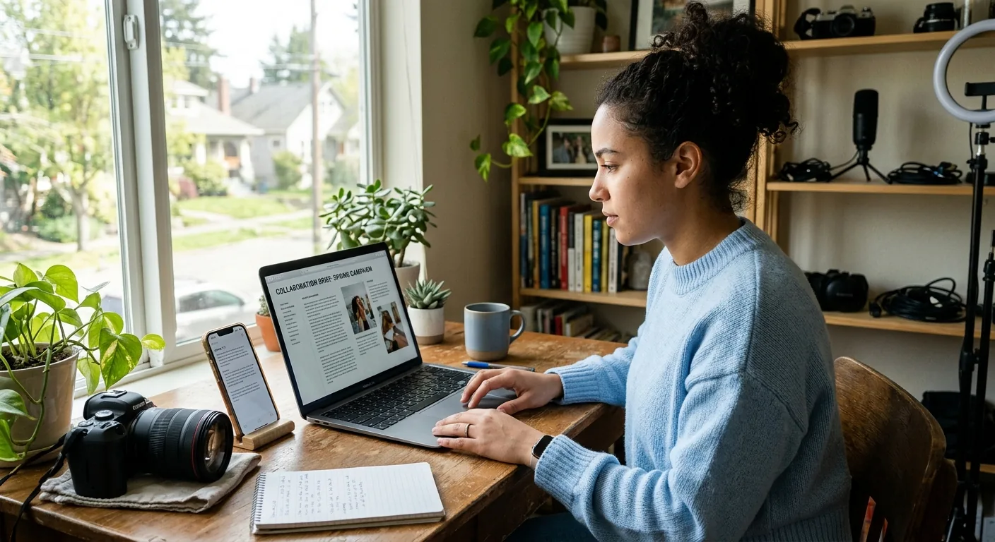 Creator working through creator brand deals