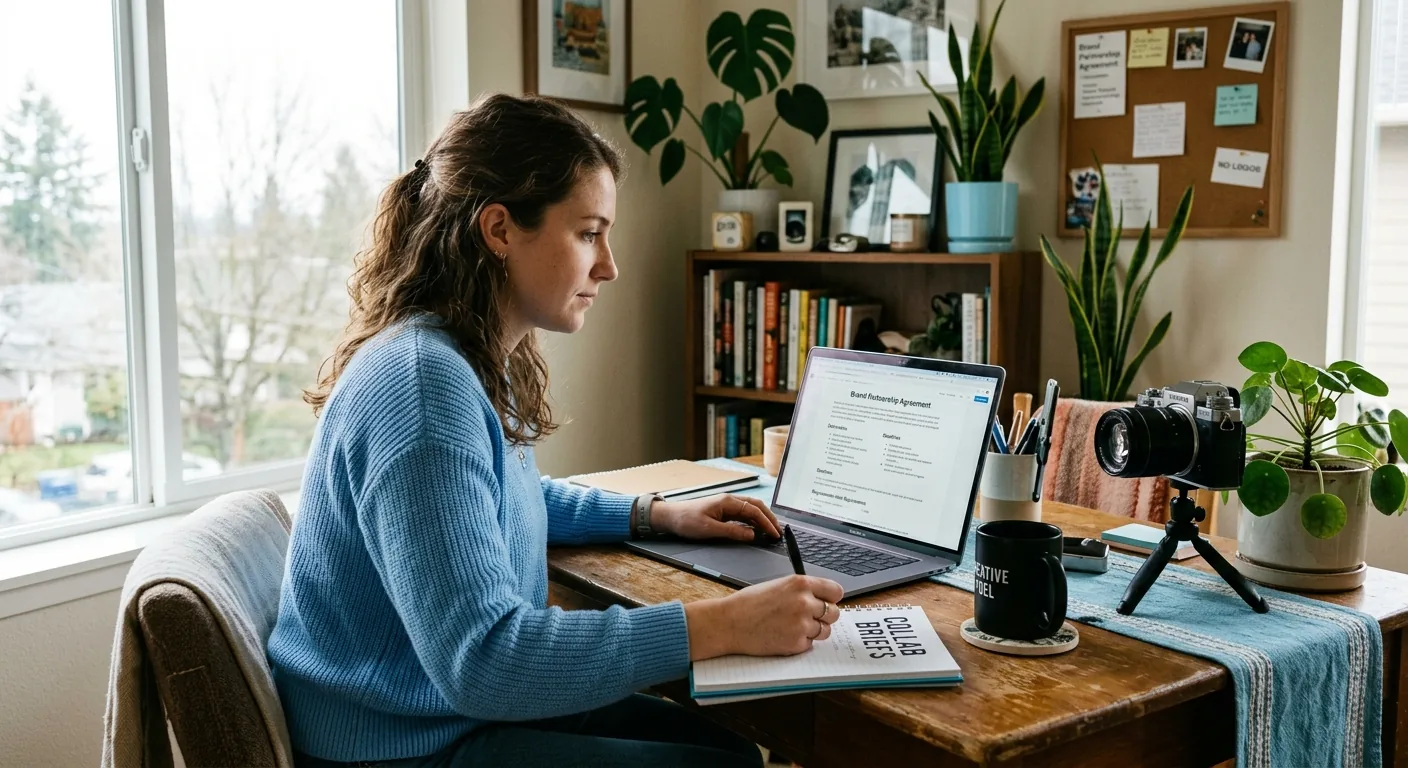 Creator working through creator brand deals