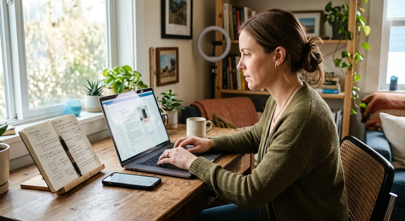 Creator working through brand collaboration opportunities