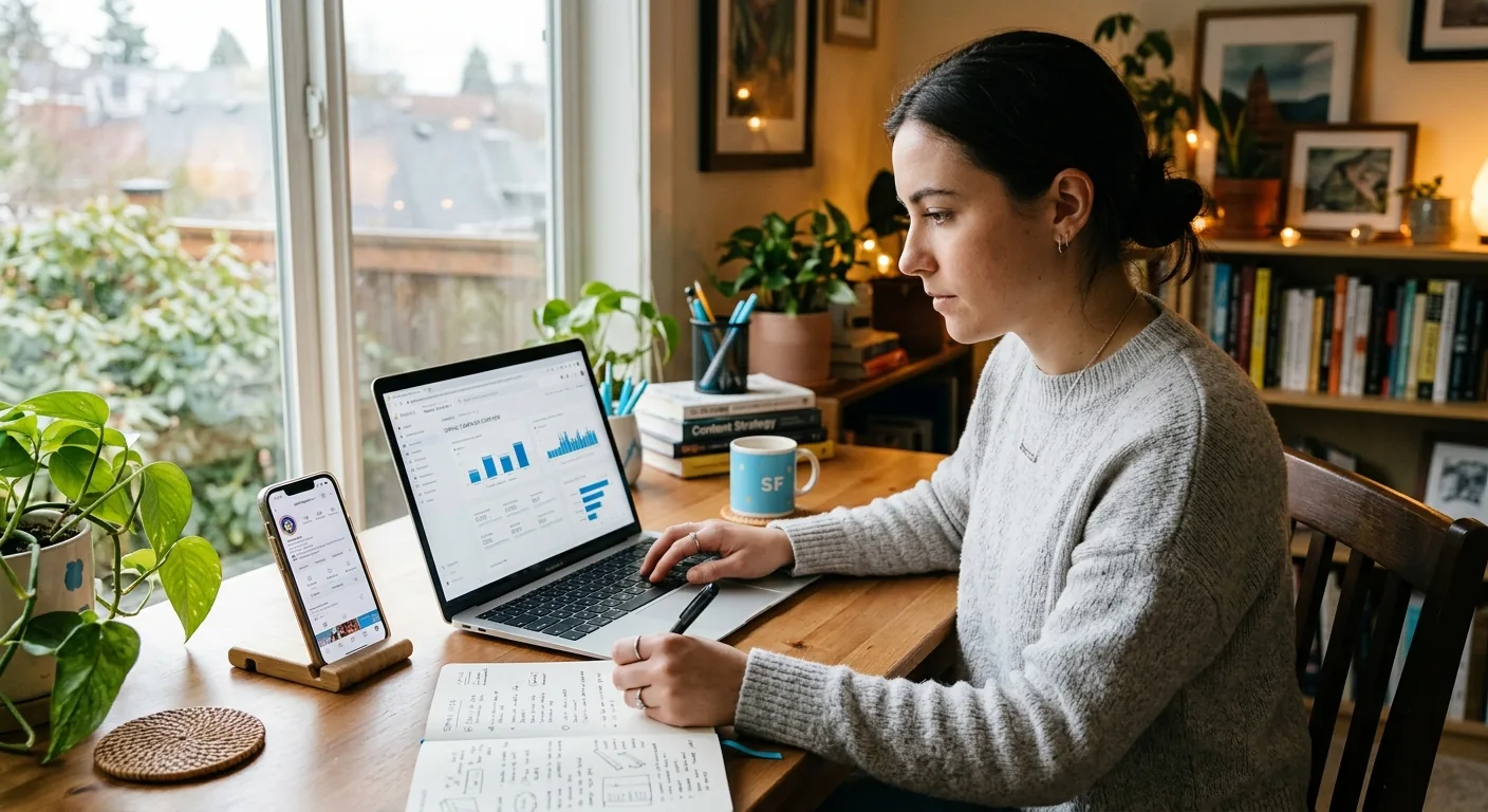 Creator working through brand collaboration opportunities