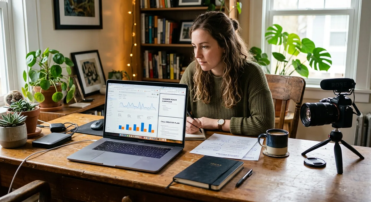 Creator working through brand collaboration opportunities