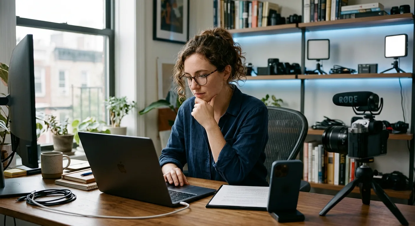 Creator working through brand collaboration opportunities