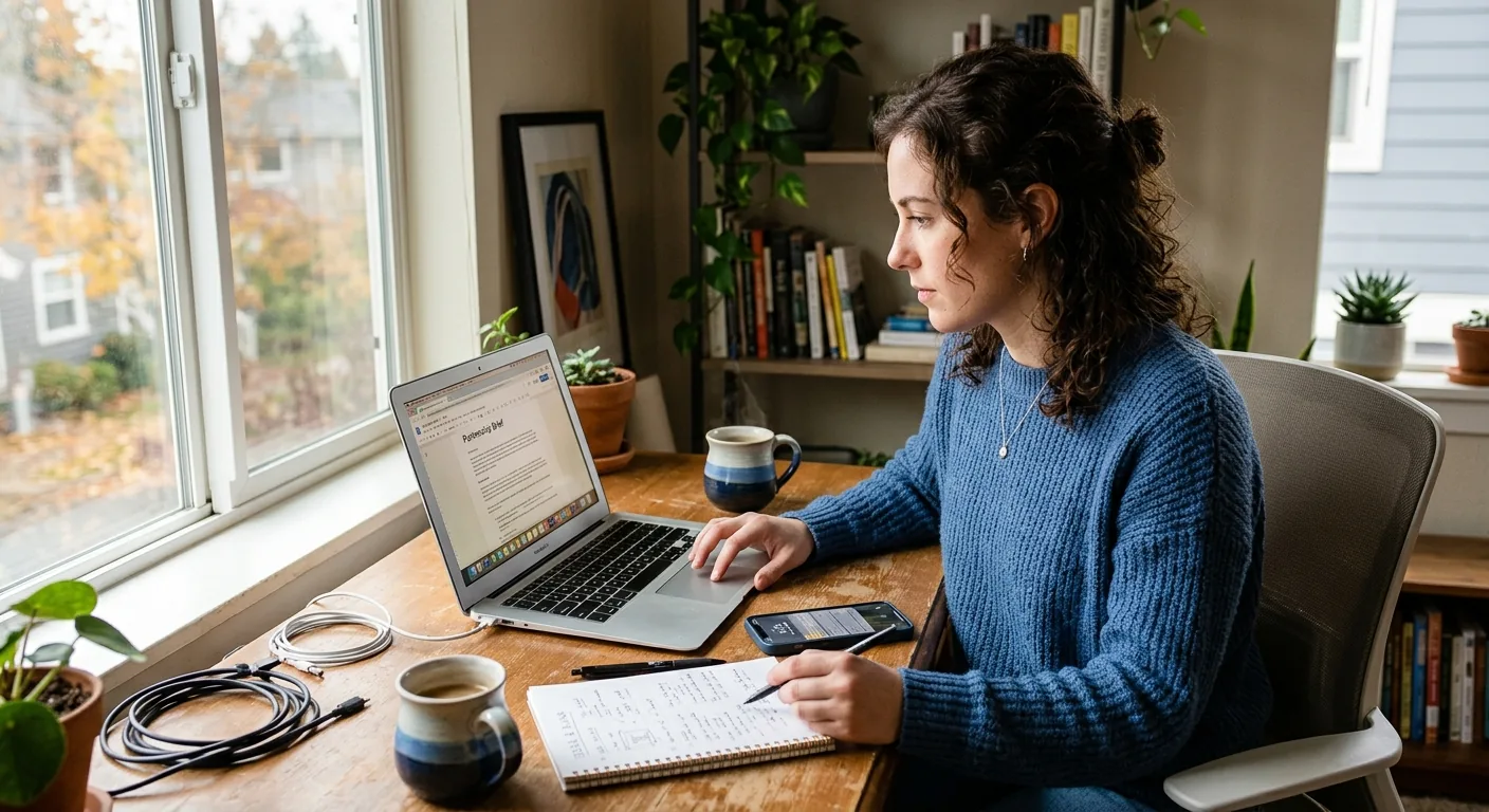 Creator working through brand collaboration opportunities