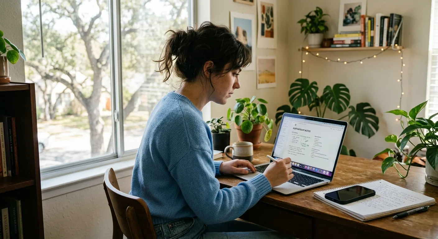 Creator working through influencer brand outreach