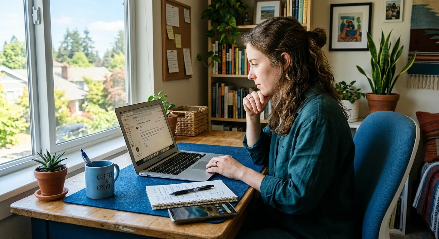 Creator working through influencer brand outreach