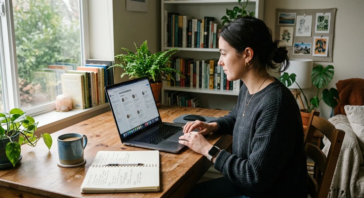 Creator working through influencer brand outreach