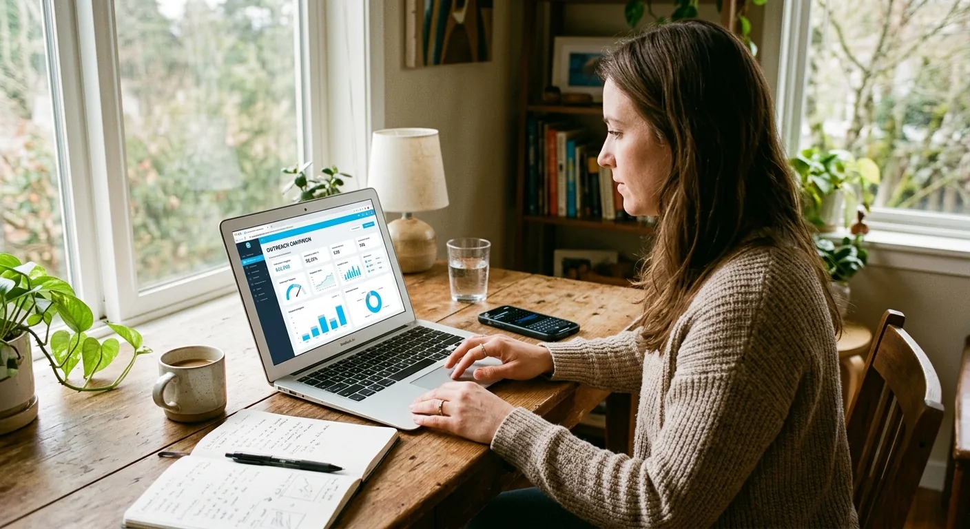 Creator working through influencer brand outreach