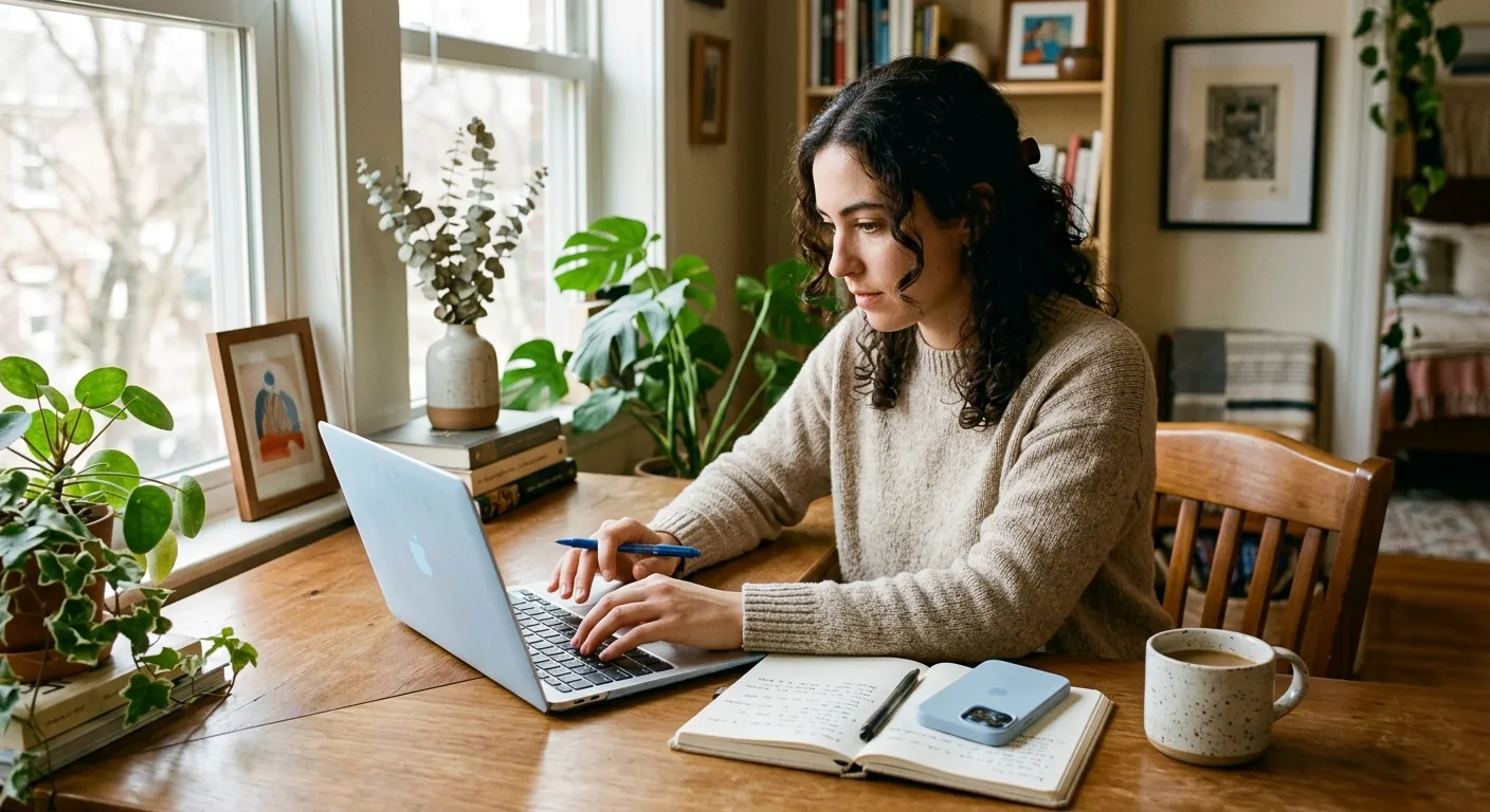 Creator working through influencer brand outreach