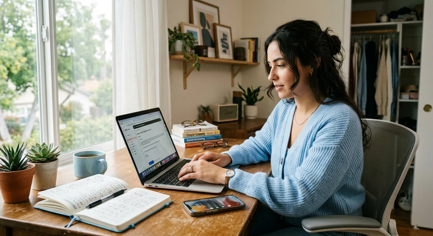 Creator working through influencer brand outreach