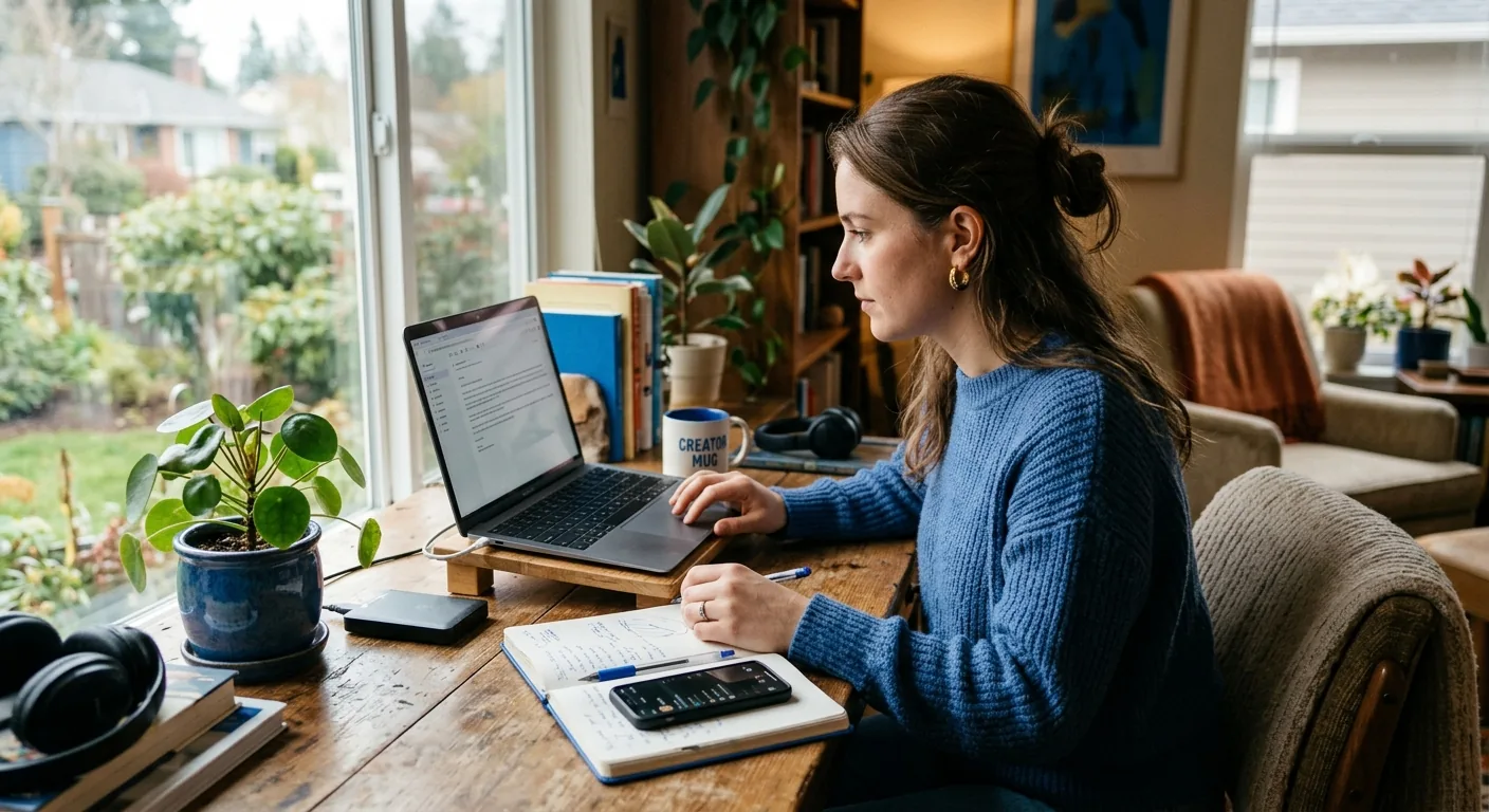 Creator working through influencer brand outreach