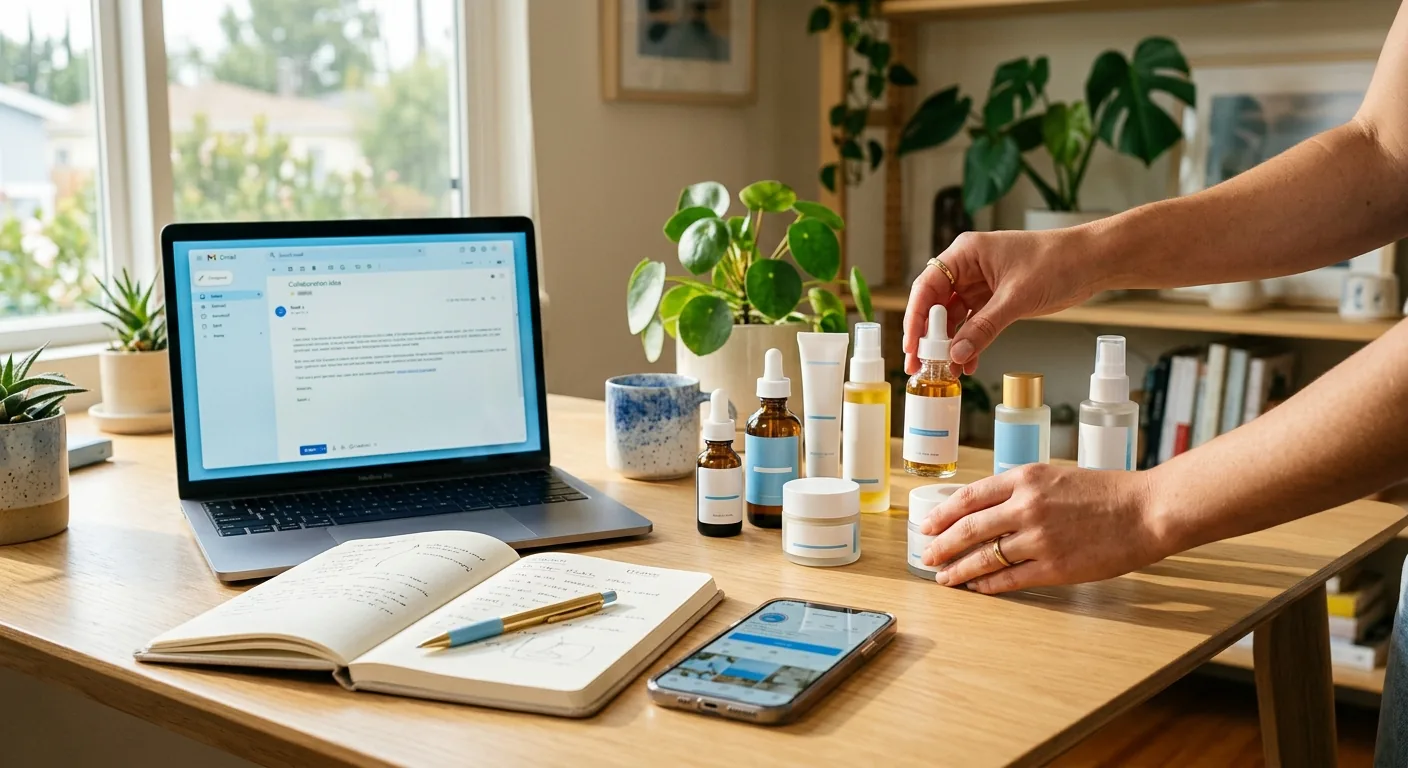 Creator working through influencer brand outreach