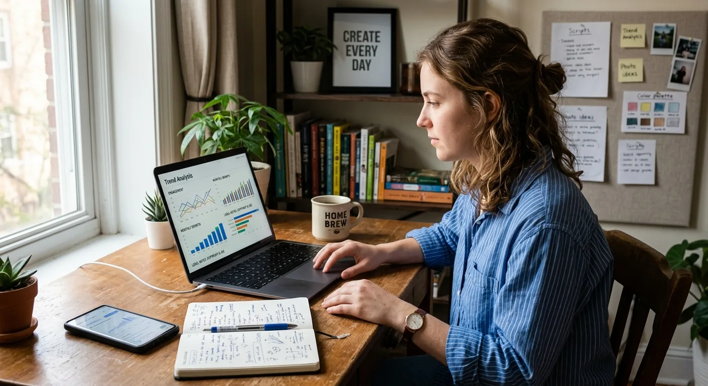 Creator working through content trends