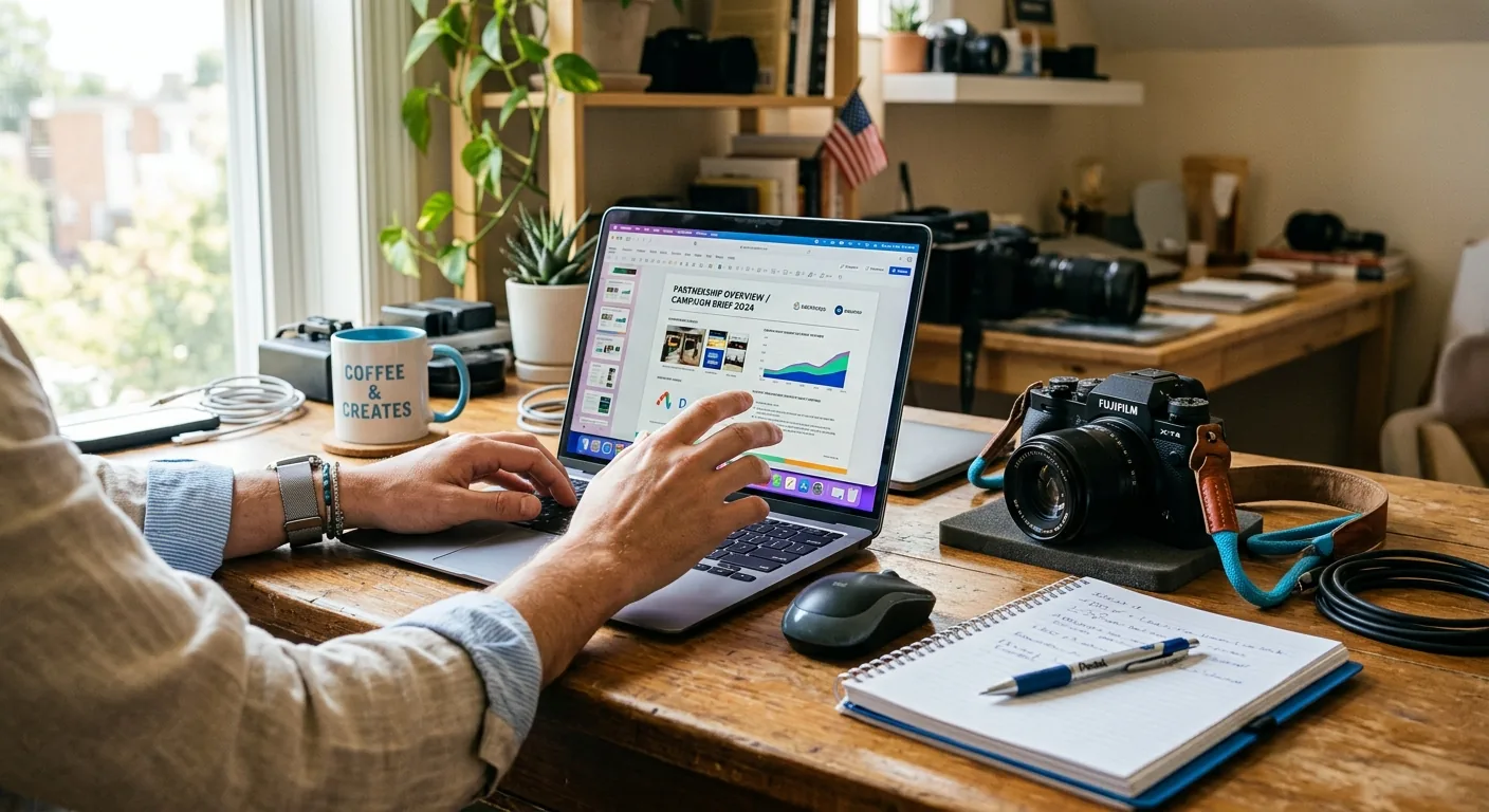 Creator working through creator brand deals