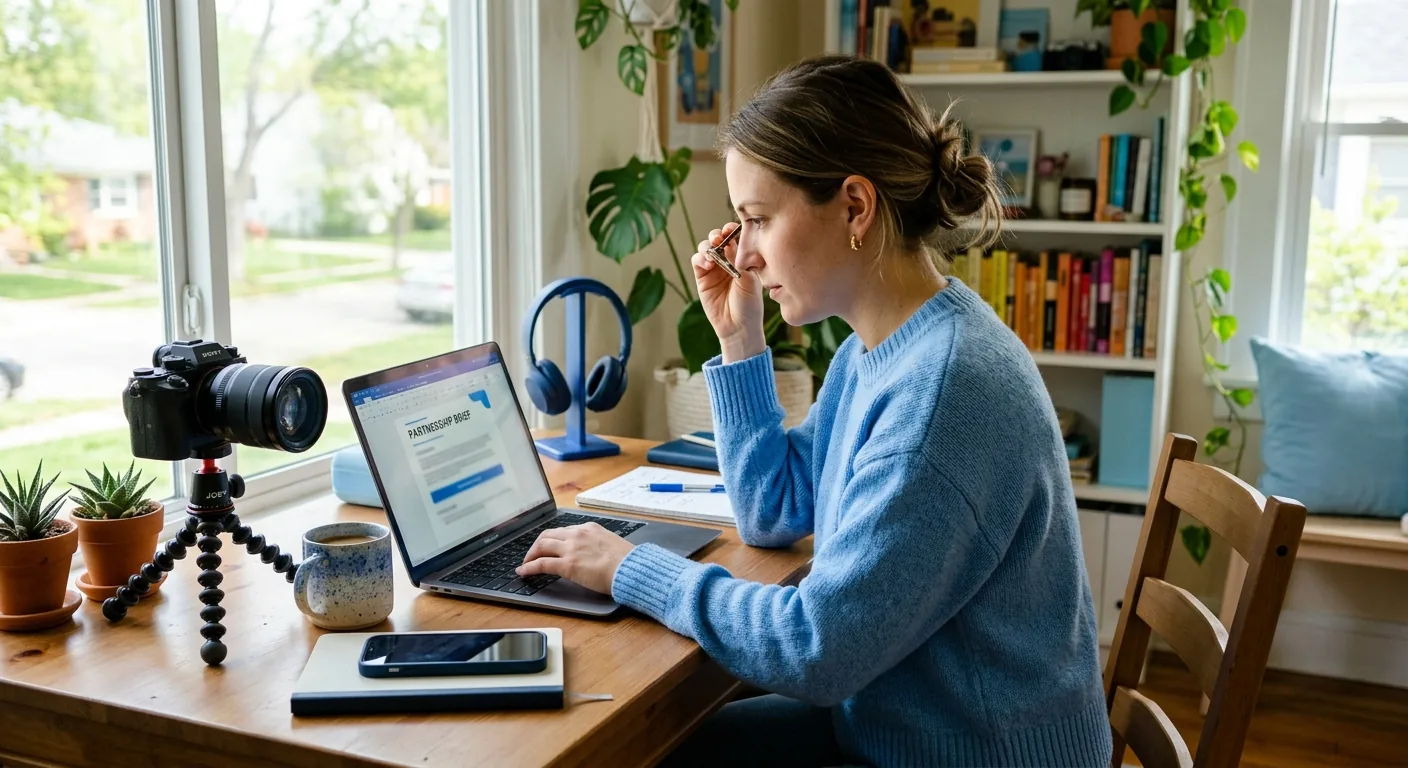 Creator working through creator brand deals