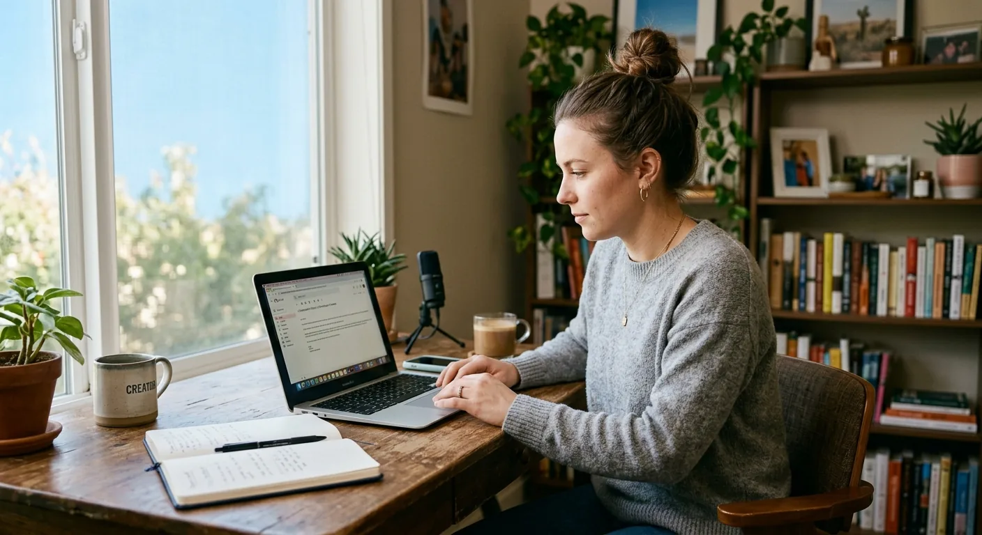 Creator working through influencer brand outreach