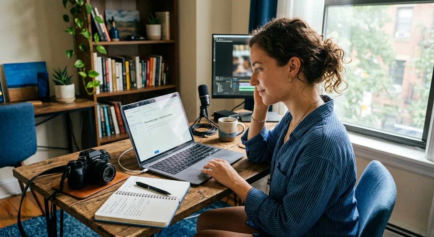 Creator working through influencer brand outreach