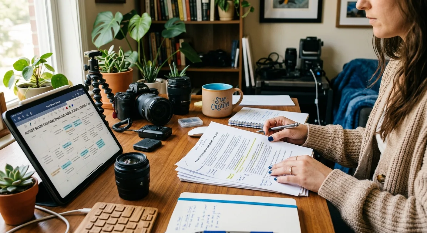 Creator working through creator brand deals